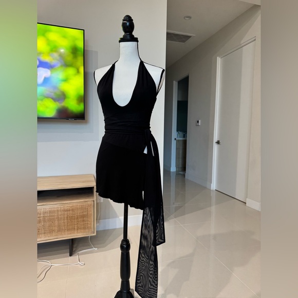 I AM GIA XS BLACK HALTER MINI DRESS - Picture 7 of 11